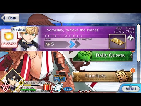 Arthur Pendragon(Saber) Trial Quest Unclock - Fate Grand Order (FGO NA)