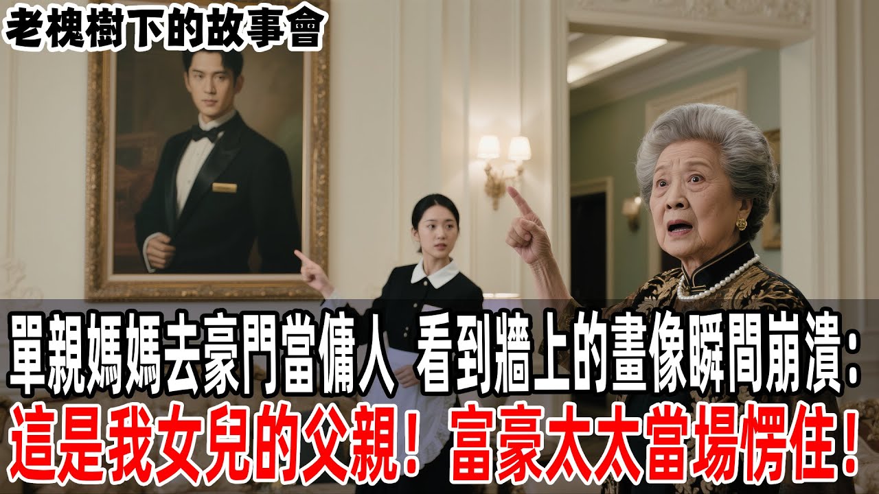 單親媽媽去豪門當傭人，看到牆上的畫像瞬間崩潰：這是我女兒的父親！富豪太太當場愣住！【老槐樹下的故事會】#情感故事 #老年生活 #人生感悟 #情感共鸣 #感人壹幕 #故事分享 #故事#原創#爽文