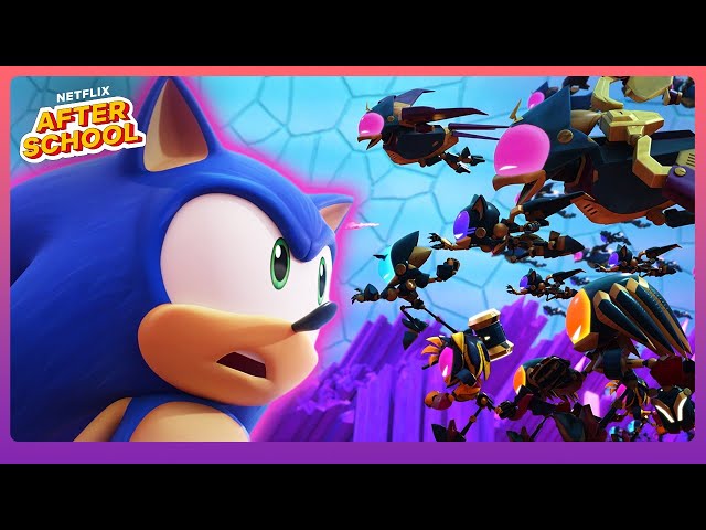 Sonic Battles Nine and the Grim Robots! 🤖💥 Sonic Prime | Netflix After School class=