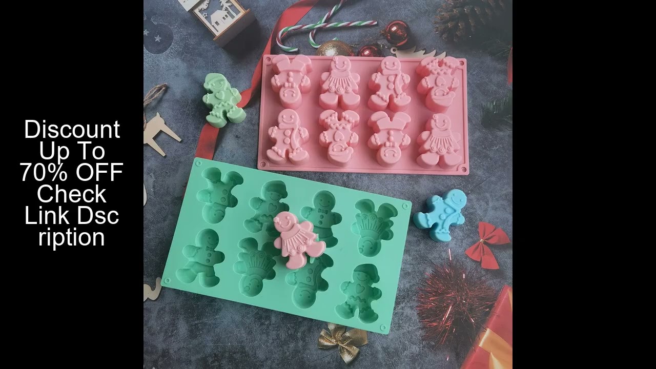 Christmas Silicone Mold Cake Mould Snowman Santa Handmade Soap Molds Elk Snowman Santa Claus Bells A