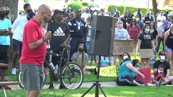 Dale Todd, Cedra Rapids City Councilor, Speaks to Protestors at Bever Park