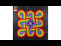 Sbs picture tutorial of a padi kolam in rainbow colours with 99 straight dots