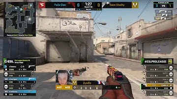 ZYWOO INSANE 1V5 CLUTCH AGAINST FAZE CLAN | DUST2 | ESL PRO LEAGUE SEASON 13 | FAZE CLAN VS VITALITY
