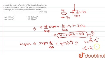 A bullet of mass `10g` moving horizontally with a velocity of `400 ms^(-1)` strickes