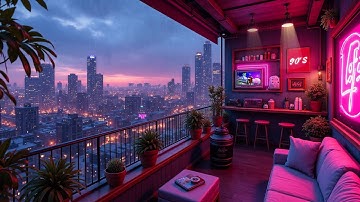 Rainy Lofi Balcony 🌂 Chill Lofi Hip Hop Beats to Feel the 90’s Mood ☔️ Lofi Rain Playlist