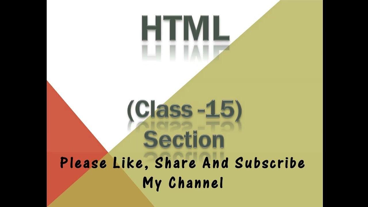 HTML Programming Language (Class 15) How to divide section Div and