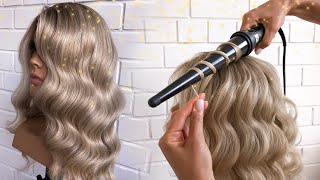 Curls on a cone curling iron | how to curl your hair