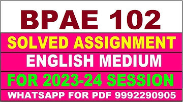 bpae 102 solved assignment 2023-24 | bpae 102 solved assignment in english 2024 | bpae 102 2024