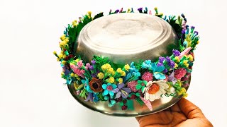 : Diy paper tiara/how to make flower crown by paper/handmade crafts/diy paper flower
