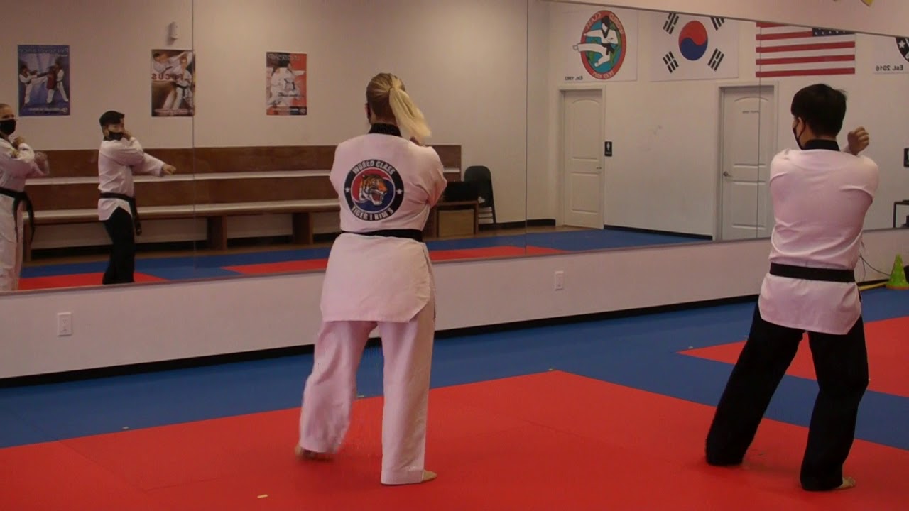 Tiger J. Kim's World Class TaeKwonDo - Yellow Belt Form v3 - YouTube