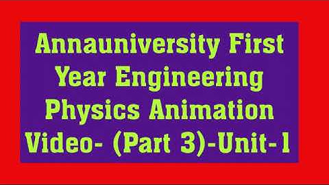 Annauniversity First Year Engineering Physics Animation video-part 3-Unit-1 #Engineering #physics#