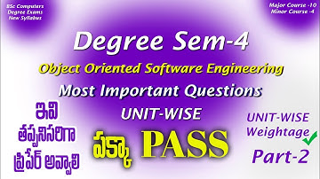 Degree Semester 4 - Object Oriented Software Engineering Important Questions UNIT-WISE Weightage UG