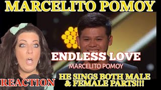 OMG! MARCELITO POMOY - "ENDLESS LOVE" - SINGS BOTH MALE AND FEMALE PARTS - REACTION VIDEO