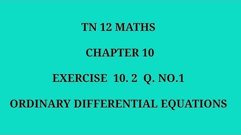 TN 12th maths chapter 10  exercise 10.2 question number 1