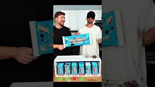 Can He Guess Every Feastables Flavor? (Blind Taste Test) #MrBeast #Feastables  #Shorts