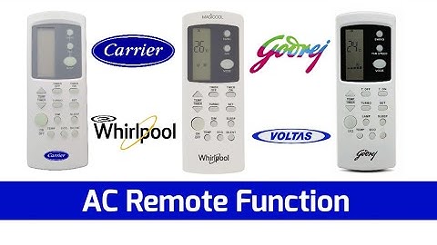 AC Remote Function || Godrej Carrier Voltas Whirlpool AC Remote Function