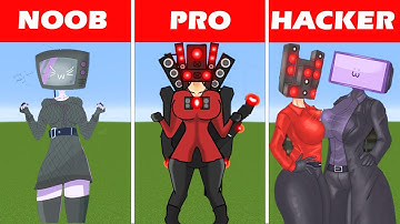 TV Women & Big Speaker Woomen Pixel Art: Noob, Pro, HACKER, GOD! Skibidi Toilet Characters