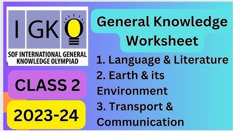 #FavFive | SOF International General Knowledge Olympiad Class 2| 2023-2024 Worksheet | #igko |Part 2