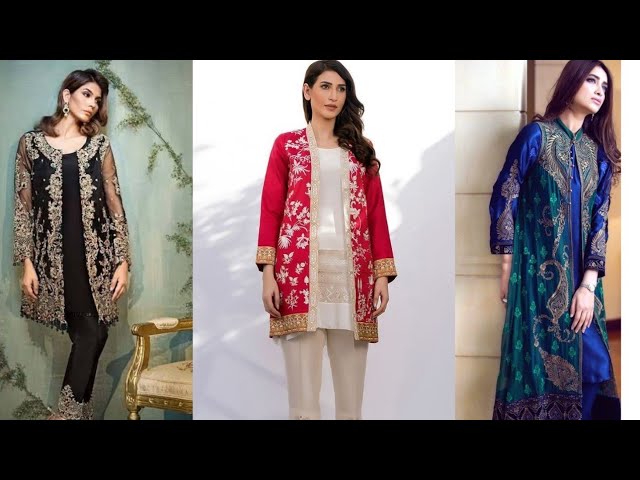 Front Open Double Shirt Dresses Frocks Designs 2024-2025 Collection | Shrug  for dresses, Pakistani fashion party wear, Stylish dresses for girls