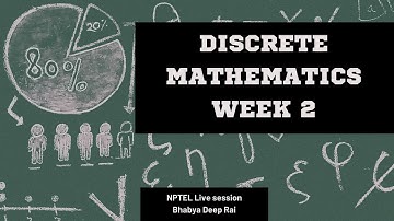 Discrete Mathematics Week 2 - Live Session - Set Theory