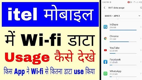 itel Mobile me wi-fi data usage kaise dekhe।how to check wi-fi data usage in itel Mobile