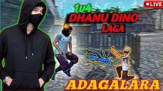 ROCKYBHAI GAMING FF IS LIVE 🔥 || 1V4 DHANU DINO 🔥💪 LAGA ADAGALARA ||. FFLIVE STREAMING IS NOW🫂