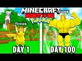 I Survived 100 Days as a Minecraft POKEMON in HARDCORE!