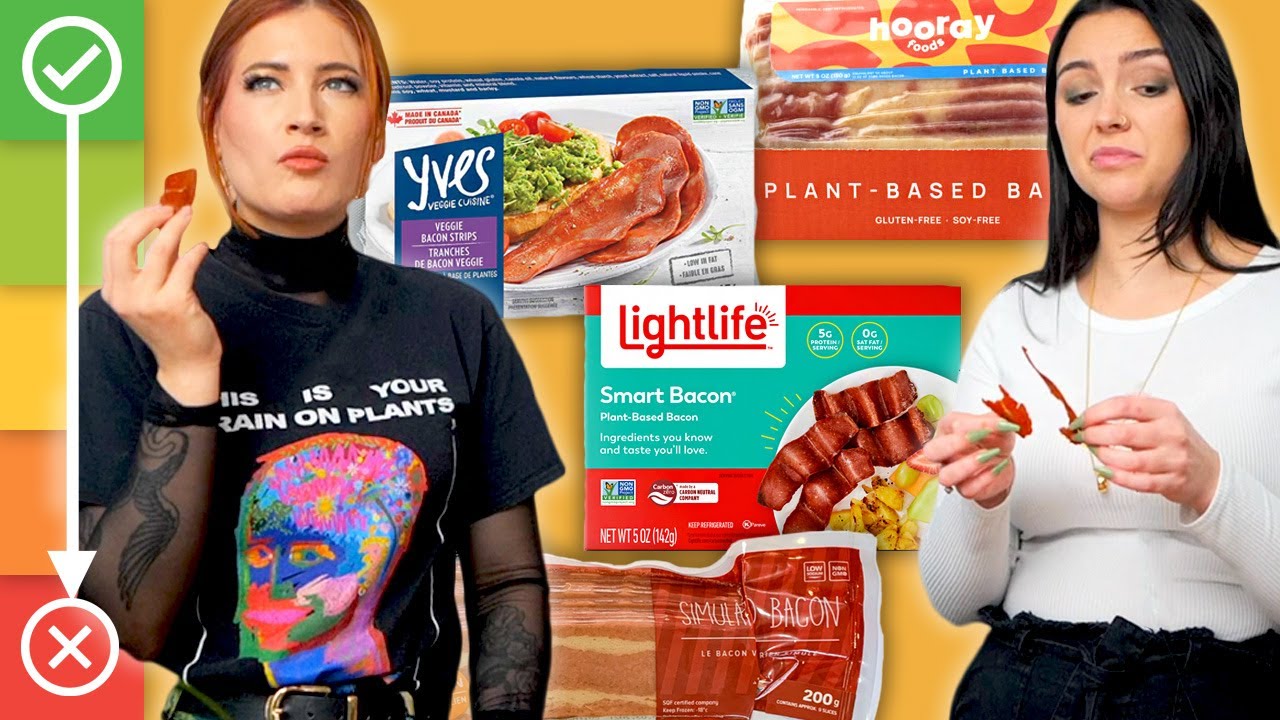 Tasting Most Popular VEGAN BACON Products (These AREN'T Meat?!)