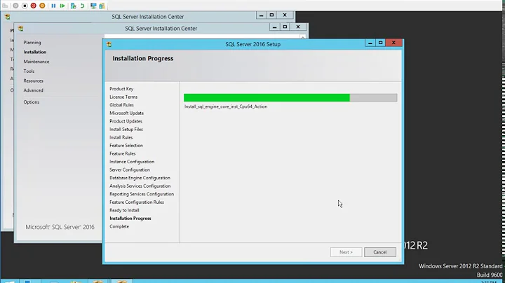 Hyper-V How to install MS SQL server 2016 on Windows server 2012R2