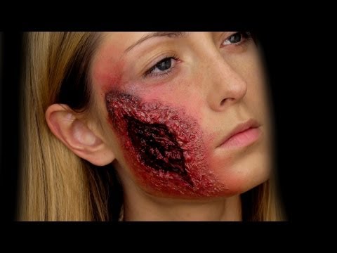 Open Wound and Burned Face Makeup Tutorial - 동영상