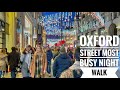 London City Christmas Lights 2021 | Oxford Street Busy Christmas Shopping West End | London Walk