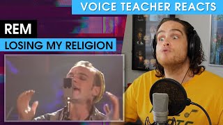 Voice Teacher Reacts to REM - Losing My Religion (MTV's 10th Anniversary)