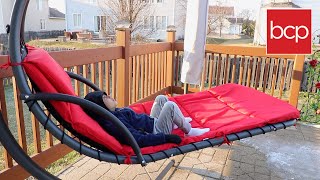 Adult sized baby swing? Hanging Curved Chaise Lounge Chair by Best Choice Products:Unboxing & Review