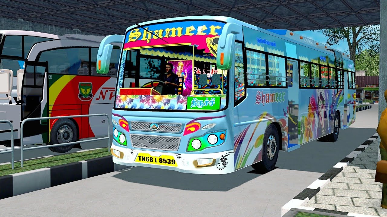 SHAMEER Trichy To Kumbakonam Private Bus Driving on sumatra map | Ets2 gameplay