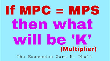 Calculate Multiplier (K), When MPC= MPS  l Class 12th
