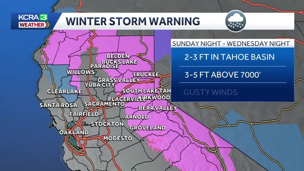 Winter Storm Warning | Northern California rain and snow forecast ...