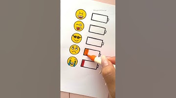 Emoji Batteries #shorts #drawing #emojichallenge #emoji #emojis #diy #viral #viralvideo #papercraft