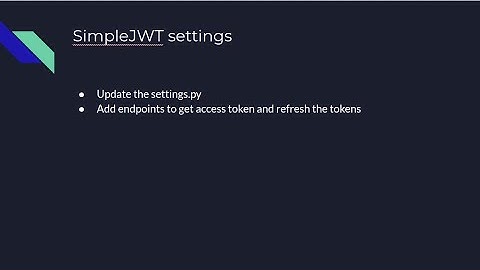 8. Django REST Framework SimpleJWT settings