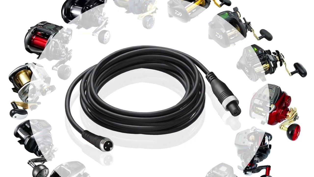 Câble D'alimentation 3 M Pour Moulinet électrique Pêche - Lot De 2, Compatible Daiwa Tanacom, Seaborg, Shimano