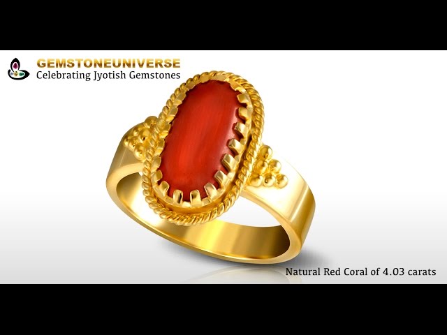 Sold at Auction: Gold ring with red coral
