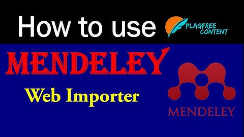 How to use mendeley web importer | Import references from website | Mendeley tutorial