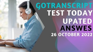 GoTranscript|| Very New Audio & MCQs Solved|| 26 October 2022|| Hindi and Urdu