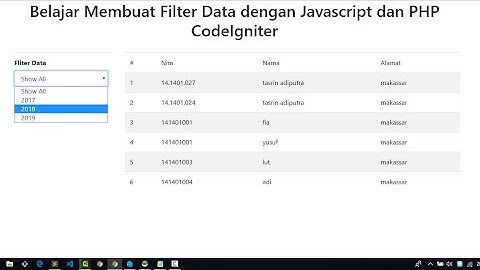 Tutorial Codeigniter 3 Filter Data Using Javascript #42