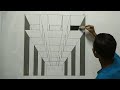 OPTICAL ILLUSION PATH 3D WALL PAINTING MINIMALIST || MURAL DINDING EFFECT LORONG 3D