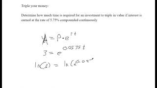 Triple your money with the compounding continuous formula