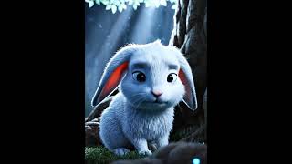 A little rabbit lost its shadow.