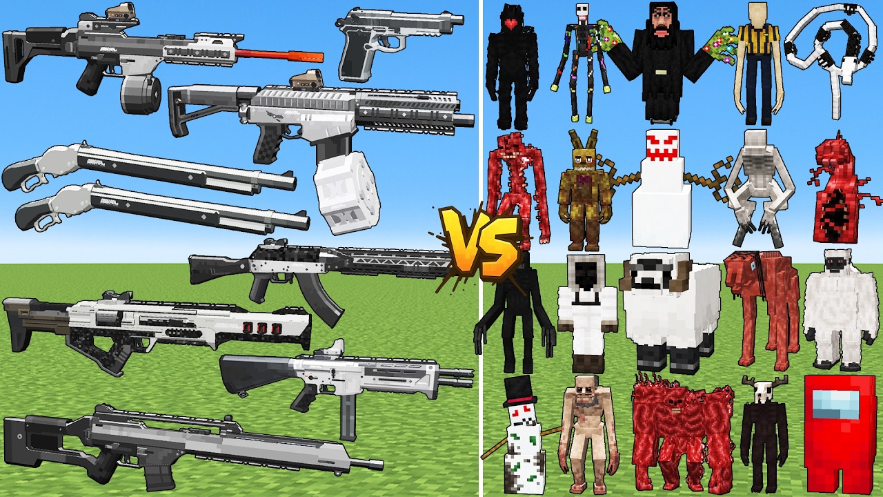What TaCZ CoD Modern Warfare 2 Gun Can Defeat The Most Creepypasta Mobs in Minecraft?