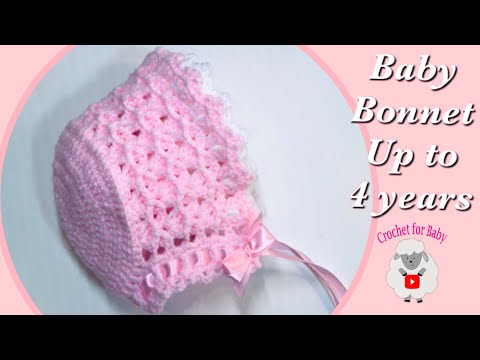 easy-crochet-baby-bonnets-6-9m-&-up-to-4-years---girls-baby-cap-|-crochet-hats--crochet-for-baby-195