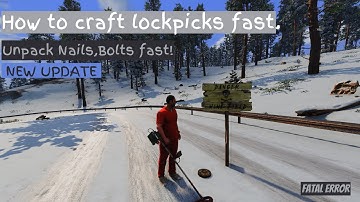 HOW TO: SCUM Craft Lockpicks fast, Unpack Bolts, Nails fast. NEW UPDATE Fatal Error