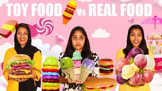 TOY FOOD VS REAL FOOD CHALLENGE 🤩 | EXTREME FUNNY FOOD CHALLENGE | PULLOTHI